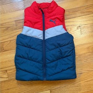 Puma Red, Gray, and Blue Puffer Vest (XXS 3/4)